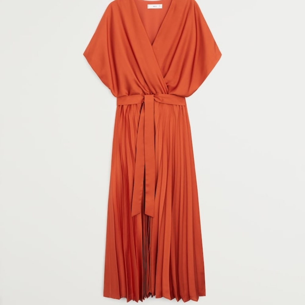 MANGO Pleated midi dress - Picture 8 of 9